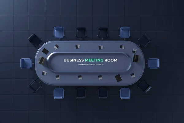 Rendered Business Meeting Room View — Stockfoto