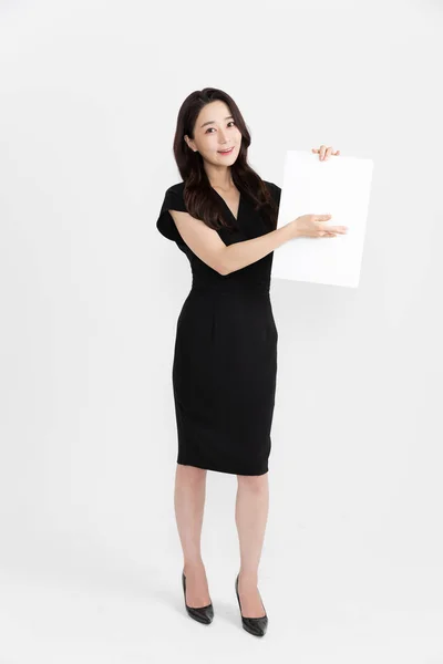 Asiático Coreano Mujer Compras Host Vivir Comercio Venta Espectáculo Concepto — Foto de Stock