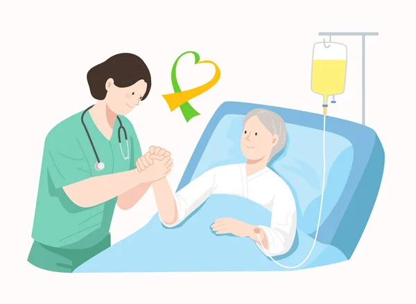 Medical Staff Caring Patient Hospice Day Concept — Stockvektor