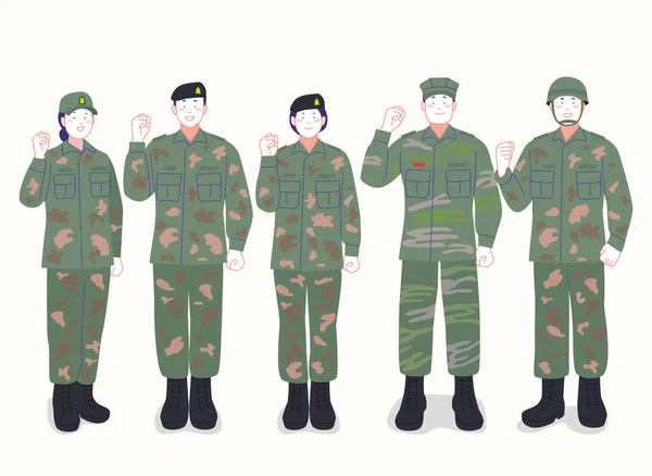Kan Göra Det Enighet Och Samhörighet Soldater — Stock vektor