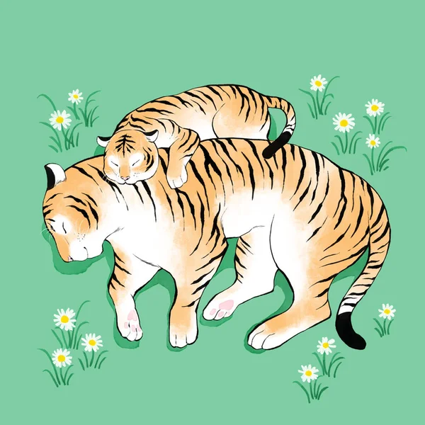 Année Tigre 2022 Symbole Vectoriel Illustration Fond — Image vectorielle