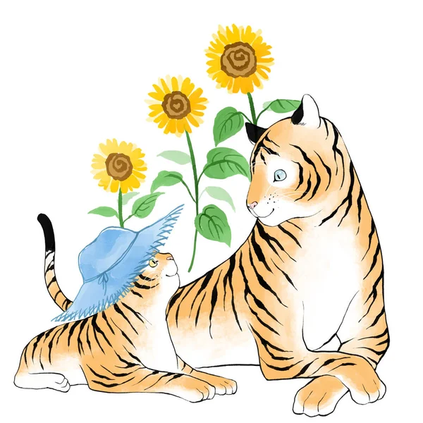 Année Tigre 2022 Symbole Vectoriel Illustration Fond — Image vectorielle