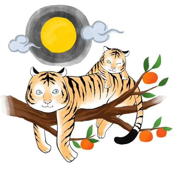 Rok Tygrysa 2022 Symbol Wektor Ilustracja Tło — Wektor stockowy