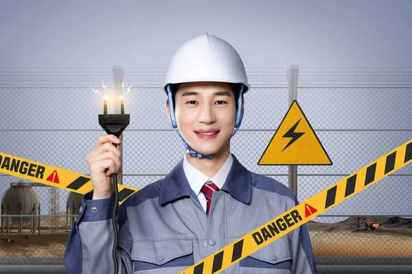 Precauzioni Sicurezza Elettrica Poster — Foto Stock