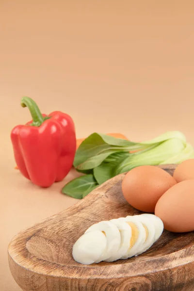 Telur Dan Sayuran Menutup — Stok Foto