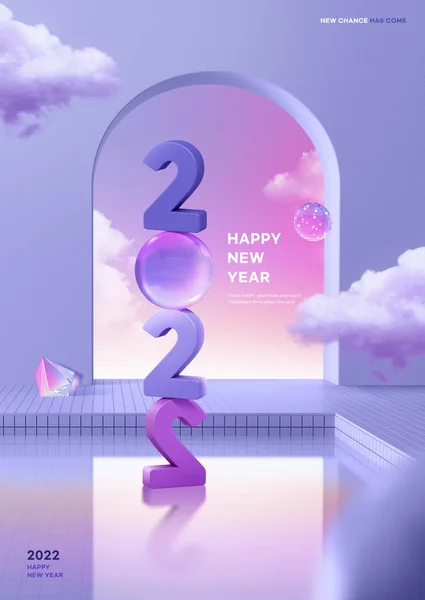 Yılın 2022 Rengi Çok Peri Resimli Grafik Posteri — Stok fotoğraf