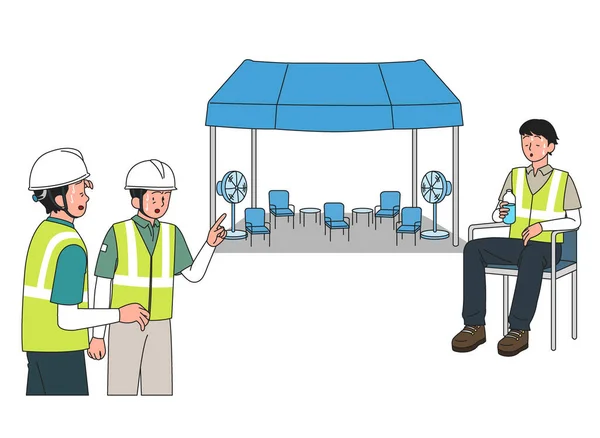 労働者のための休憩所ベクトル図 — ストックベクタ