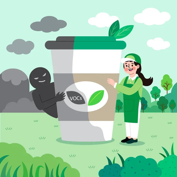 Ilustrație Vectorială Conceptului Ceașcă Cafea Reciclată — Vector de stoc