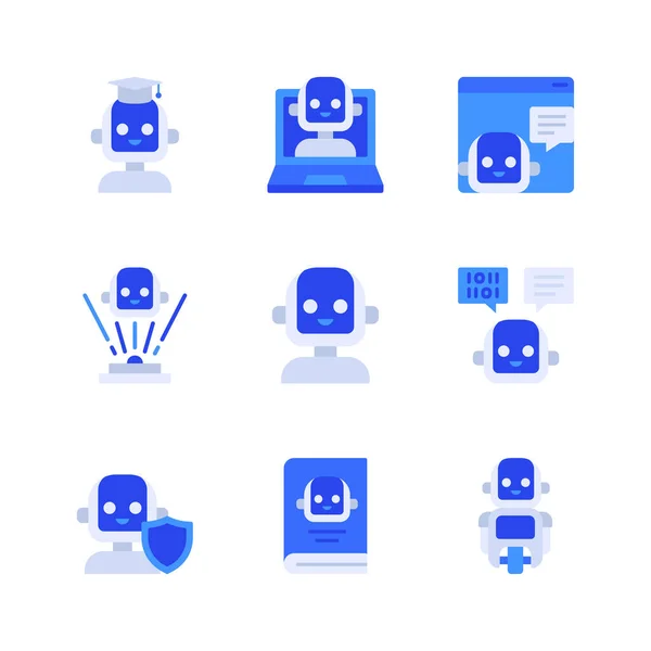 Roboter Symbole Vektor Illustration Hintergrund — Stockvektor