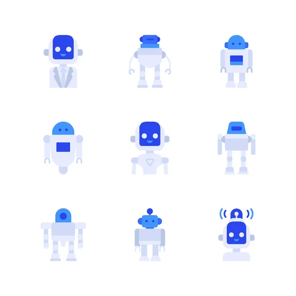 Roboter Symbole Vektor Illustration Hintergrund — Stockvektor