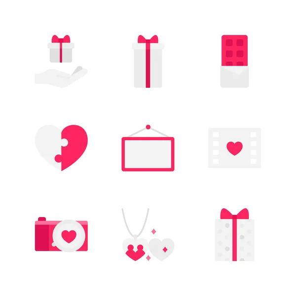 Happy Valentine Day Vector Illustration Icons — Stock Vector