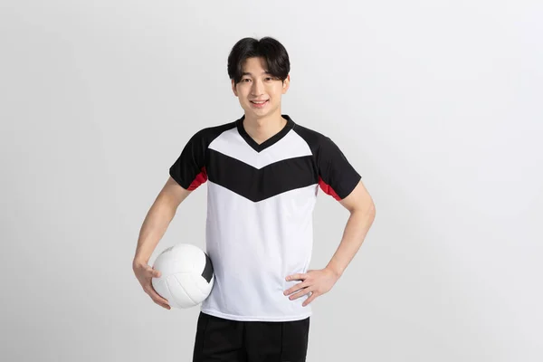 バレーボールスポーツ選手アジア系韓国人男性 — ストック写真