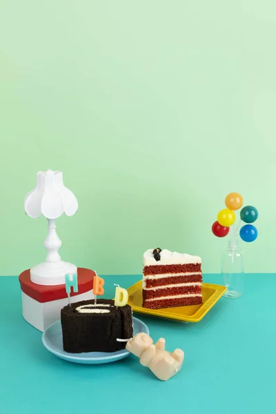 Pasta Süslemeleri Aşk Çifti Yıldönümü Etkinliği Arka Planı — Stok fotoğraf