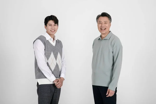 Asiático Coreano Idade Jovem Dois Homens Sorrindo — Fotografia de Stock