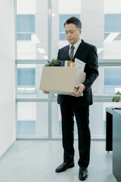 Business Concept Asian Korean Man Retiring — Stock Photo, Image