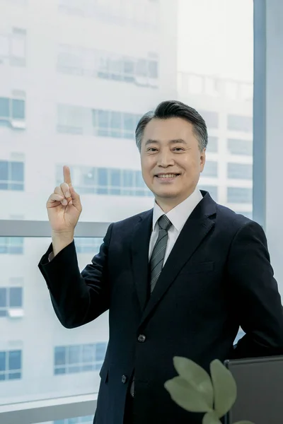 Business Concetto Asiatico Coreano Uomo Con Moti — Foto Stock