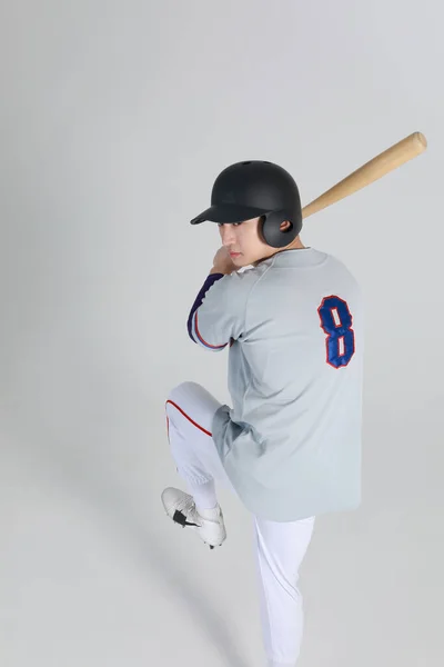 Béisbol Jugador Deportes Asiático Coreano Hombre Con Bat — Foto de Stock