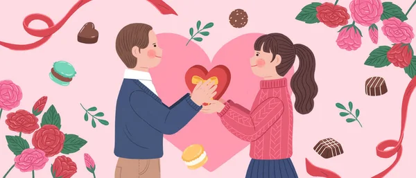 Valentinstag Vektor Illustration Hintergrund — Stockvektor