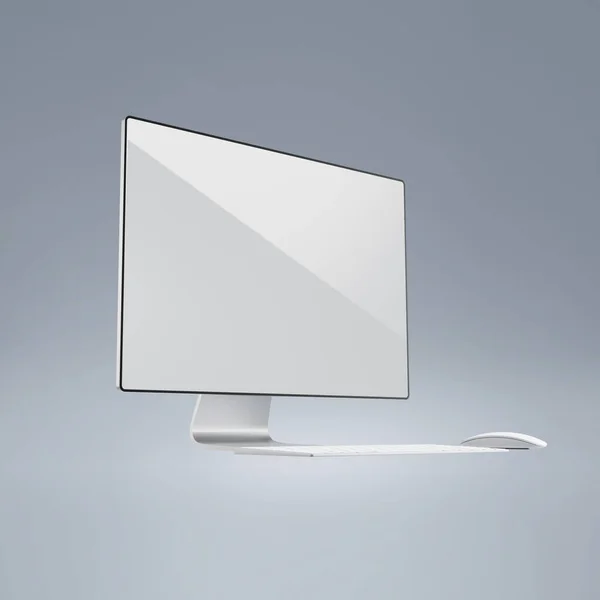 Renderizado Ordenador Escritorio Monitor Mockup Gráfico — Foto de Stock