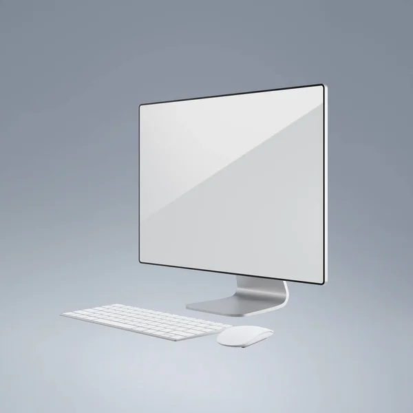 Gerenderte Desktop Computer Monitor Attrappe — Stockfoto
