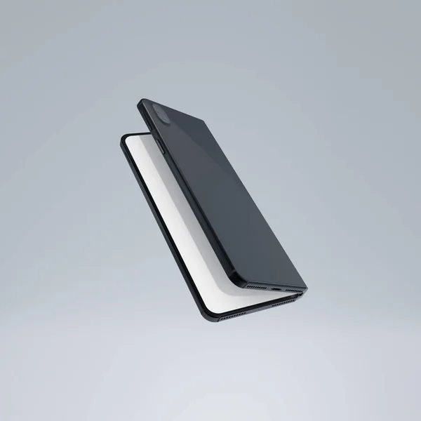 3Dは折り畳み式のスマートフォンのモックアップグラフィックをレンダリング — ストック写真