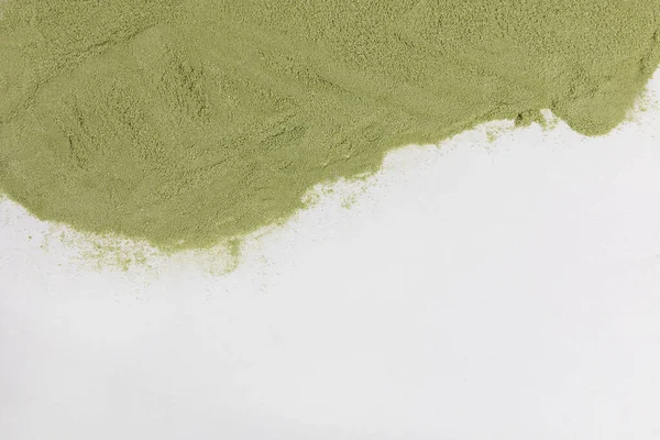 Haufen Matcha Grüntee Pulver Weißer Hintergrund — Stockfoto