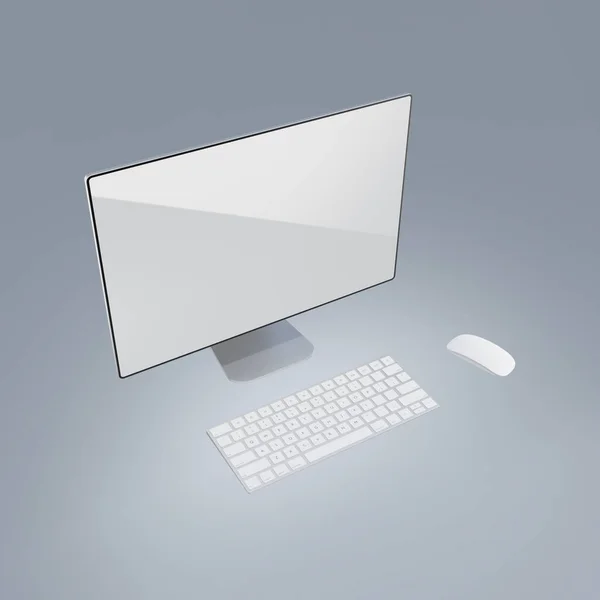 Renderizado Computador Desktop Monitor Gráfico Mockup — Fotografia de Stock