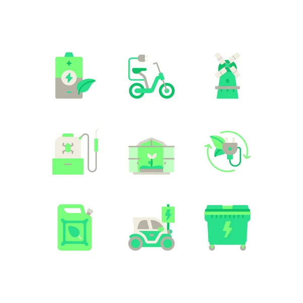 Eco Friendly Set Icons Vector Illustration Background — Stock Vector