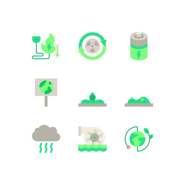 Eco Friendly Set Icons Vector Illustration Background — Stock Vector