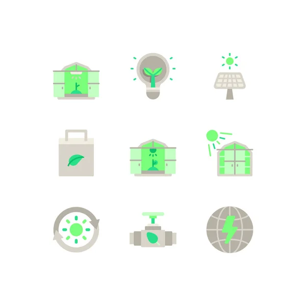 Eco Friendly Set Icons Vector Illustration Background — Stock Vector