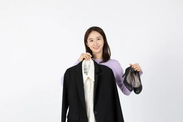 Job Interview_ Asian Korean Young Man Suit Shoes — Foto de Stock