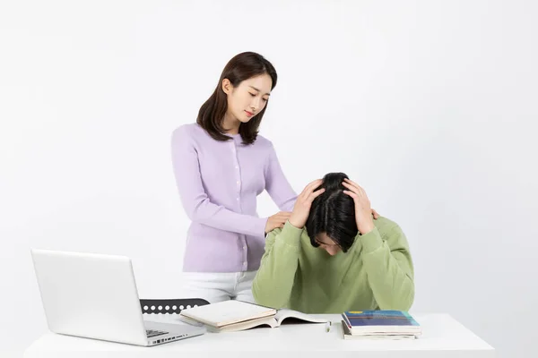 Job Interview Preparation Frustrated Young Korean Man — Stockfoto