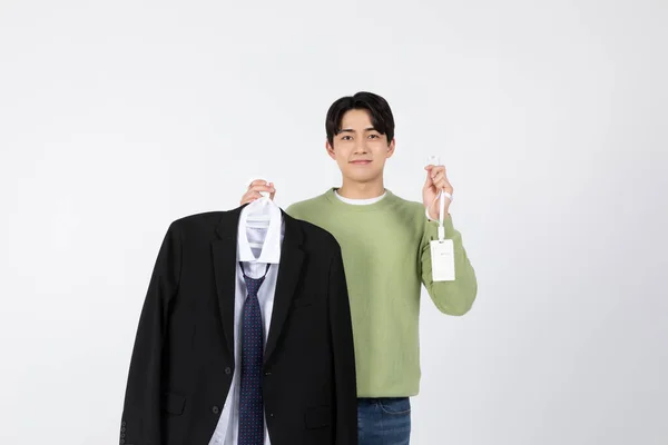 Trabalho Entrevista Preparação Asiático Coreano Jovem Mulher Homem Preparando Para — Fotografia de Stock