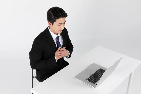 Asian Korean Young Generations Woman Man Job Interview Concept Applying — Fotografia de Stock
