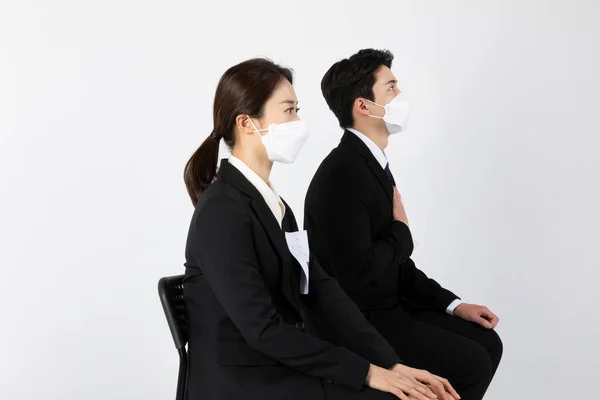 Asian Korean Young Generations Woman Man Job Interview Concept Wearing — Stock fotografie
