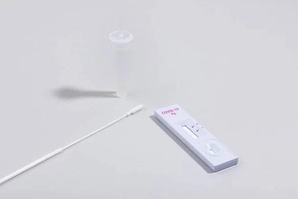 Covid Virus Test Kit White Background — 图库照片