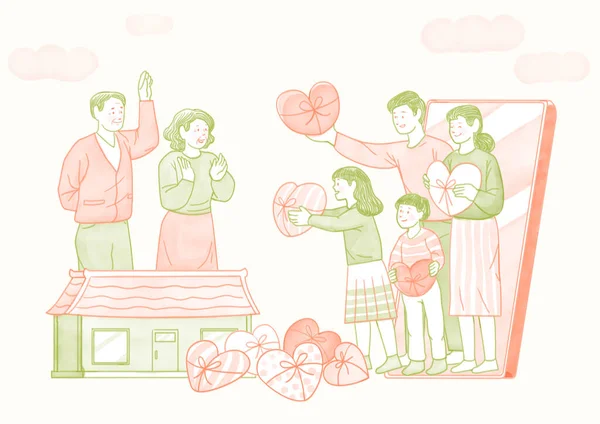 Familie Konzept Vektor Illustration Hintergrund — Stockvektor