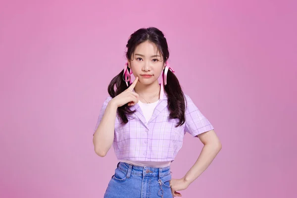 Generation Asiatische Studentin Mit Ausdruck Von Sorgen — Stockfoto