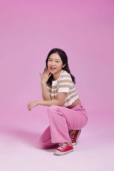 Generation Eine Selbstbewusste Pose Asiatisch Mädchen Student — Stockfoto