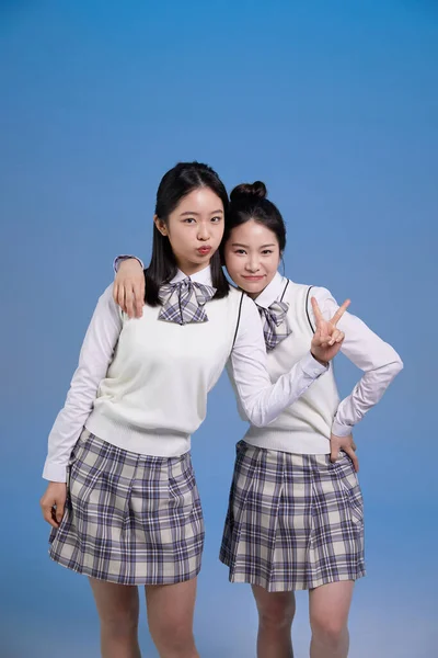 Generáció Boldog Vidám Koreai Lányok — Stock Fotó