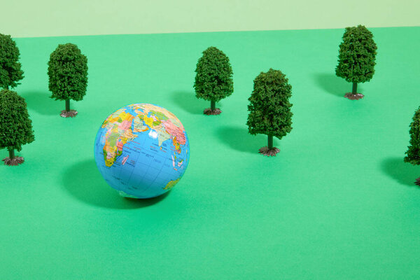 Protect Earth Environment Concept Globe Trees Stock Picture