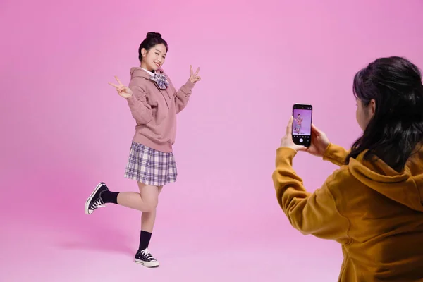 Generatie Aziatische Koreaanse Vrouwelijke Hipster Influencer Schepper Concept Het Creëren — Stockfoto