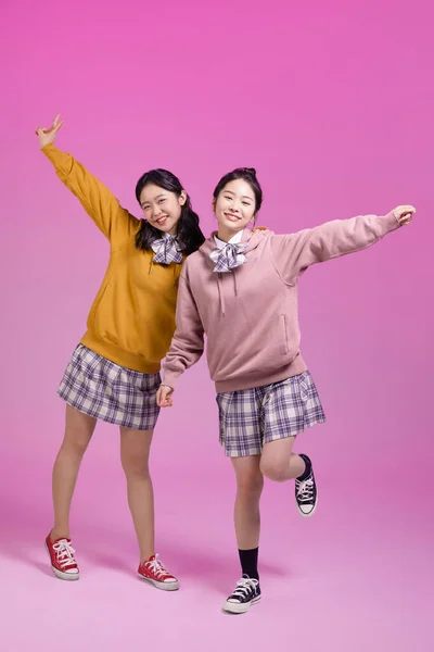 Покоління Щасливі Корейські Азійські Дівчата — стокове фото