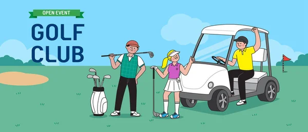 Concepto Golf Vector Colorido Fondo — Vector de stock