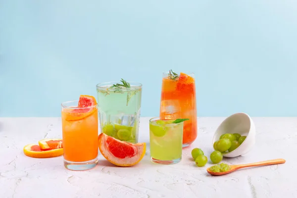 Summer Drink Background Grapefruit Green Grape Ade — Stok fotoğraf