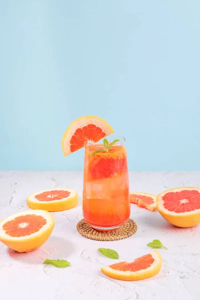 Summer Background Grapefruit Ade Juice Drink Grapefruits — ストック写真
