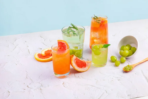 Summer Drink Background Grapefruit Green Grape Ade — ストック写真