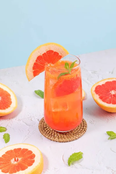 Summer Background Grapefruit Ade Juice Drink Grapefruits — ストック写真