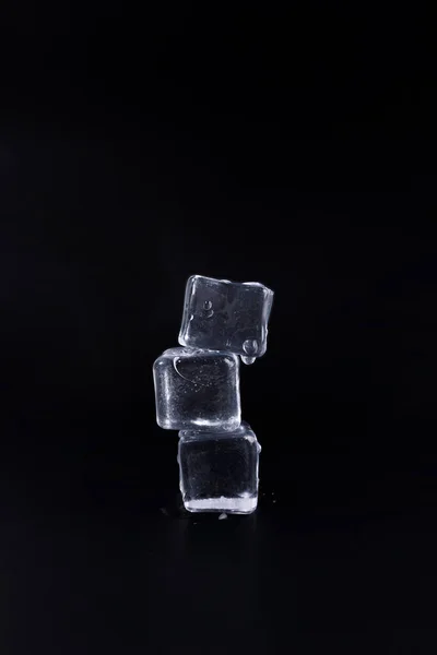 Creative Summer Photo Ice Black Background — 图库照片