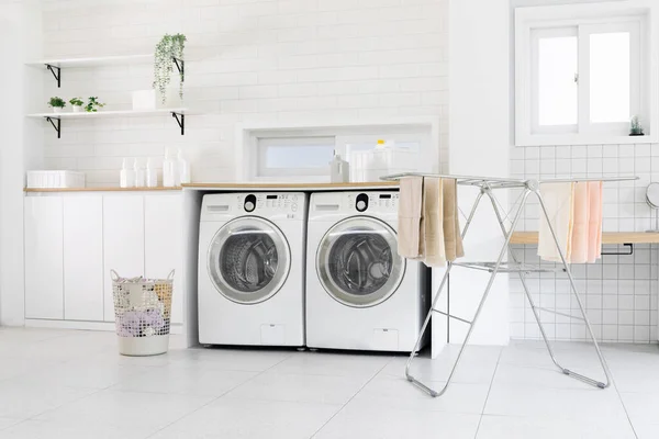 Aesthetic Laundry Concept Washing Room — Stockfoto